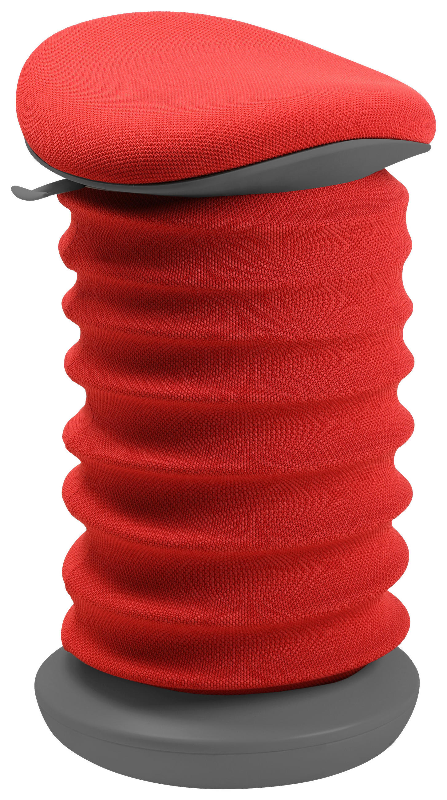 BÜROHOCKER Grau, Dunkelrot  - Grau/Dunkelrot, Design, Kunststoff/Textil (37,5/53-64/36cm) - Topstar