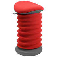 BÜROHOCKER Grau, Dunkelrot  - Grau/Dunkelrot, Design, Kunststoff/Textil (37,5/53-64/36cm) - Topstar