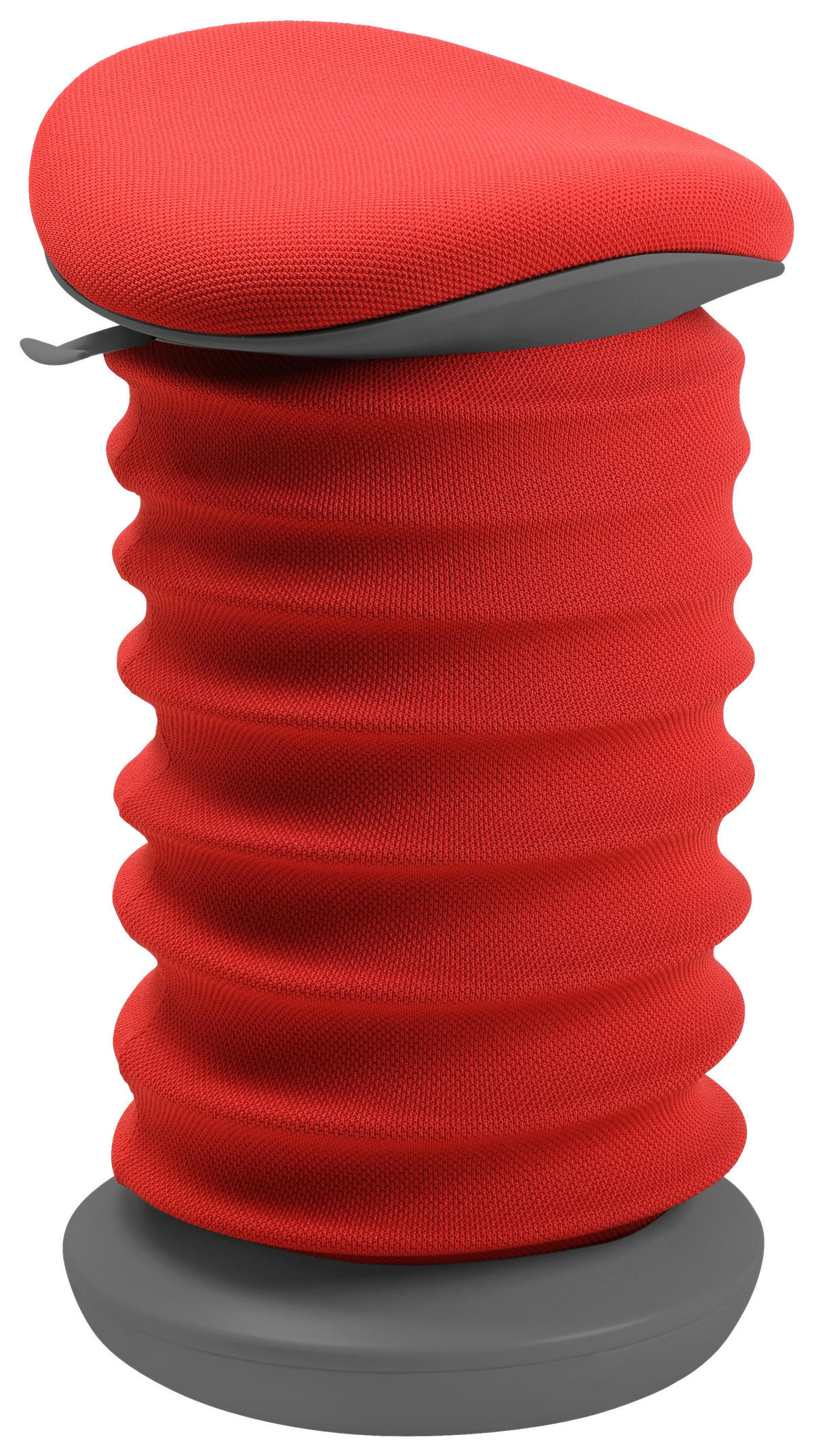 BÜROHOCKER Grau, Dunkelrot  - Grau/Dunkelrot, Design, Kunststoff/Textil (37,5/53-64/36cm) - Topstar