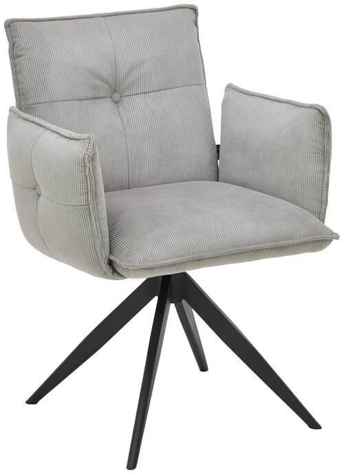 ARMLEHNSTUHL  in Eisen Cord  - Schwarz/Grau, Design, Textil/Metall (63,5/85/63,5cm) - Novel