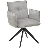 ARMLEHNSTUHL  in Eisen Cord  - Schwarz/Grau, Design, Textil/Metall (63,5/85/63,5cm) - Novel