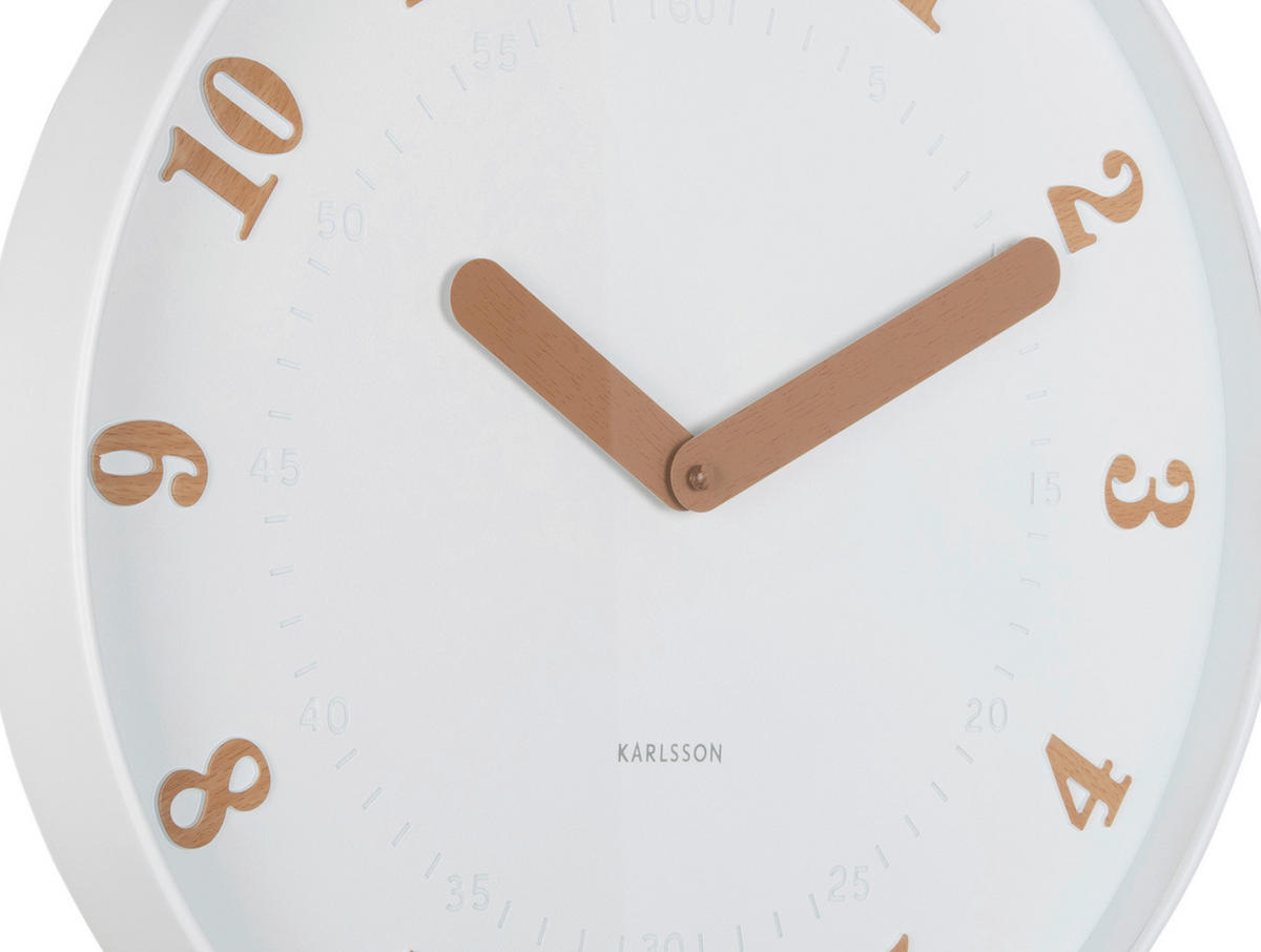 WANDUHR Weiß  - Weiß, Basics, Kunststoff (40cm) - Karlsson