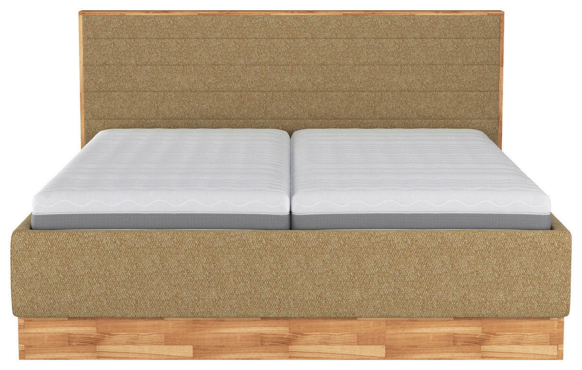 KÁRPITOZOTT ÁGY 180/200 cm  zöld  - fekete/zöld, Basics, faalapú anyag/textil (180/200cm) - Carryhome