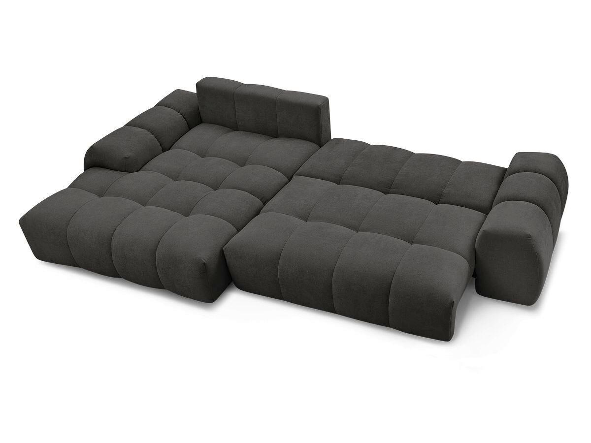 ECKSCHLAFSOFA EVEREST  mit Rücken echt, Armteil links, Armteil rechts Struktur Schwarz  - Schwarz, MODERN, Kunststoff/Textil (318/180cm) - Livetastic