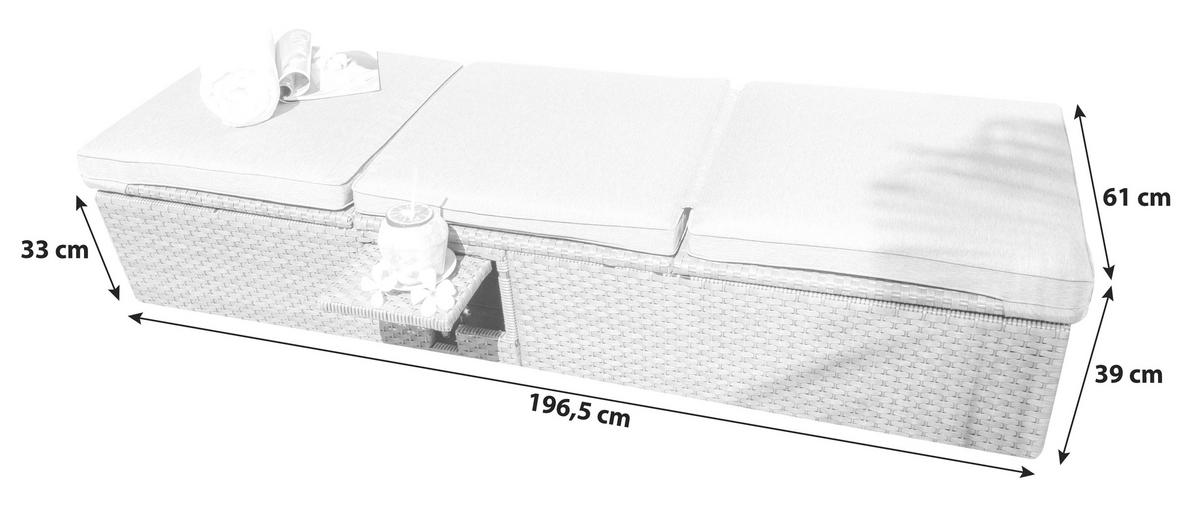 SONNENLIEGE 196.5/33.5/87.5/61 cm  - Grau, MODERN, Kunststoff/Textil (196.5/33.5/87.5/61cm) - Ambia Garden