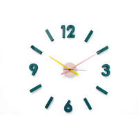 UHR Gelb, Hellrosa, Mintgrün  - Hellrosa/Gelb, Basics, Kunststoff/Metall (43/11/9cm)