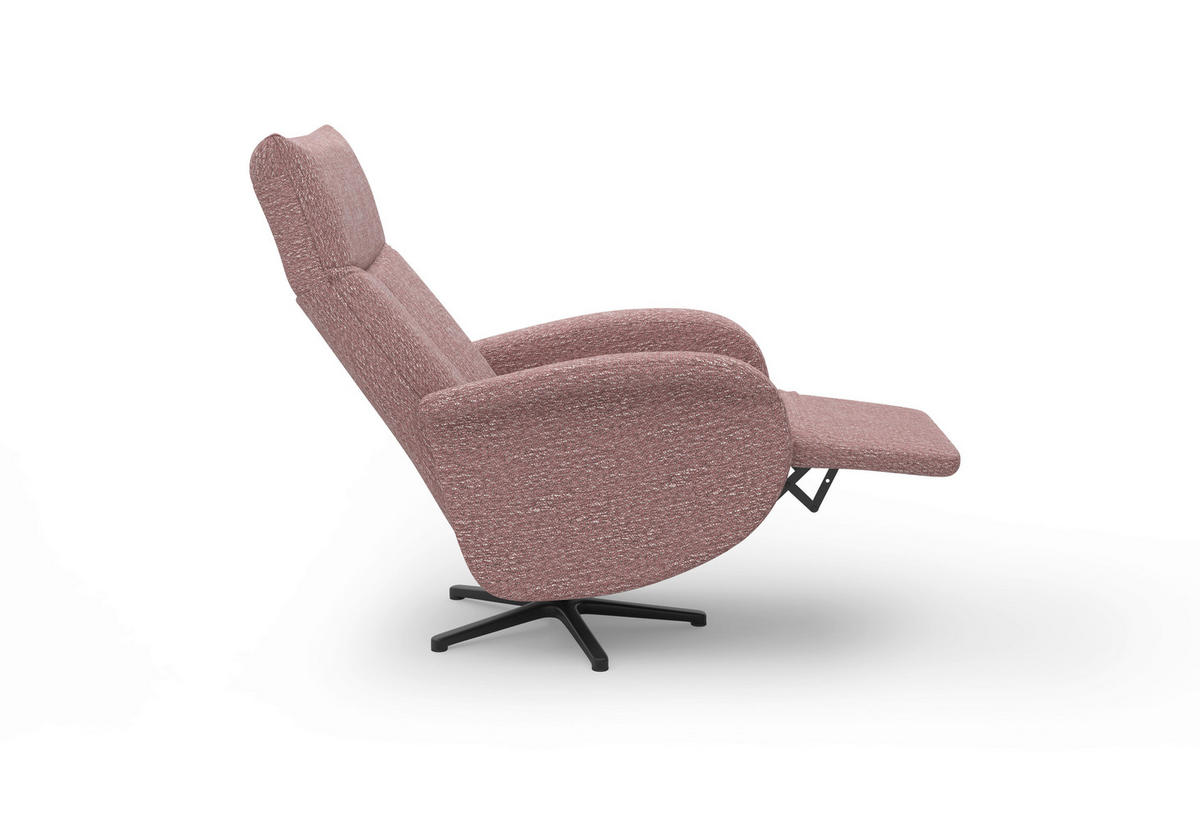 RELAXSESSEL GLENDALE E Chenille Kopfteilverstellung, Rücken echt    - Aubergine/Schwarz, KONVENTIONELL, Textil/Metall (75/112/82cm) - Sit & More