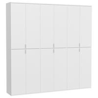 DREHTÜRENSCHRANK in Weiß  - Chromfarben/Weiß Hochglanz, MODERN, Holzwerkstoff/Metall (183/193/34cm) - MID.YOU