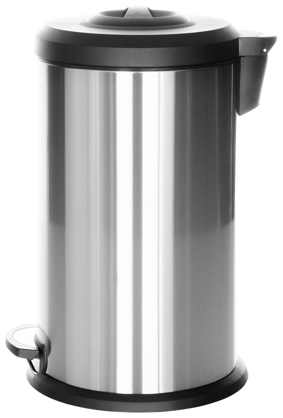 ABFALLSAMMLER 40 l  Metall  - Silberfarben/Schwarz, Basics, Kunststoff/Metall (38/62-96/38cm) - MID.YOU