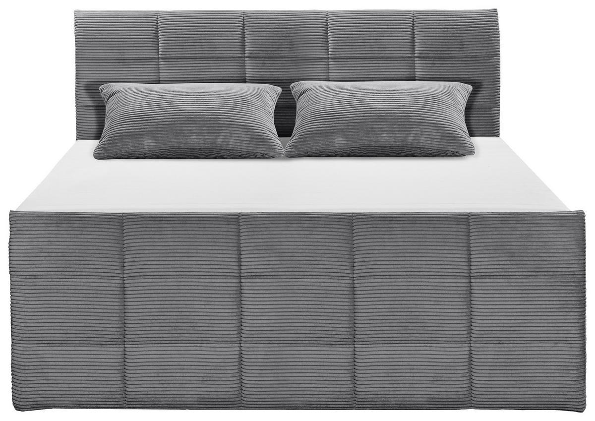 BOXSPRINGBETT 180/200 cm  in Dunkelgrau  - Dunkelgrau/Schwarz, Modern, Holzwerkstoff/Kunststoff (180/200cm) - MID.YOU