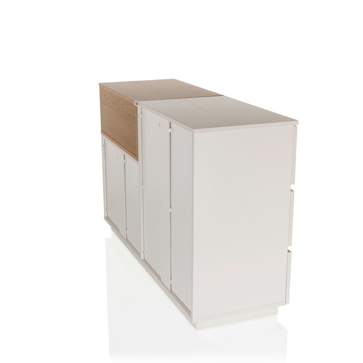 SIDEBOARD  in 120/76/40 cm  - Eichefarben/Weiß, MODERN, Holzwerkstoff (120/76/40cm) - MID.YOU