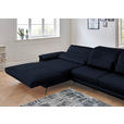 ECKSOFA in Echtleder Dunkelblau  - Schwarz/Dunkelblau, Design, Leder/Metall (193/328cm) - Dieter Knoll