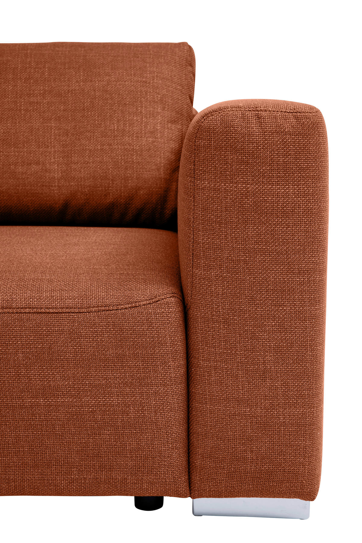 ECKSOFA inkl. Funktion Heaven Terracotta Flachgewebe  - Chromfarben/Terracotta, KONVENTIONELL, Textil/Metall (162/242cm) - Tom Tailor