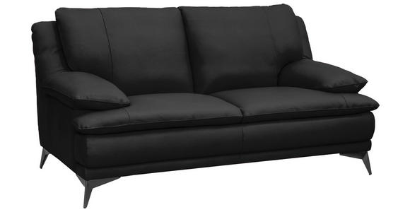 2-SITZER-SOFA Schwarz Echtleder  - Schwarz, Design, Leder/Metall (178/92/98cm) - Novel