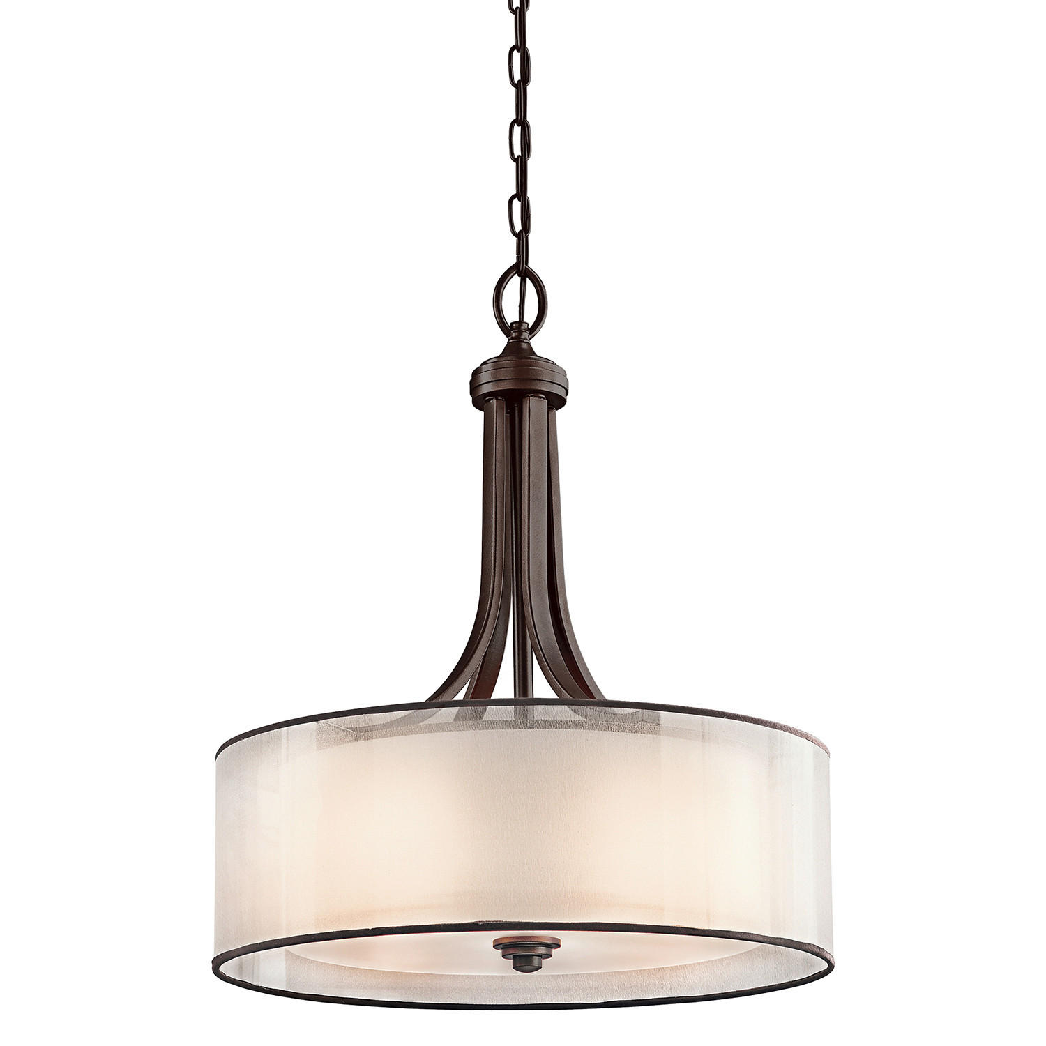 HÄNGELEUCHTE 50.8/69.8 cm    - Dunkelbraun, Romantik / Landhaus, Glas/Textil (50.8/69.8cm) - Elstead Lighting