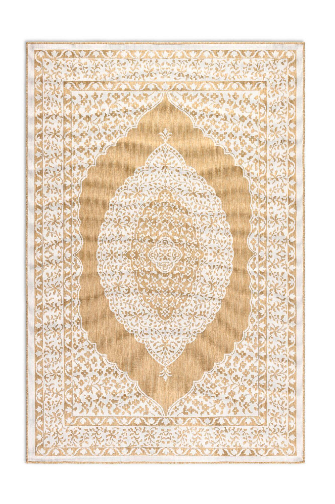 OUTDOORTEPPICH 80/150 cm Gemini Weiß, Honig  - Weiß/Honig, Design, Kunststoff (80/150cm)