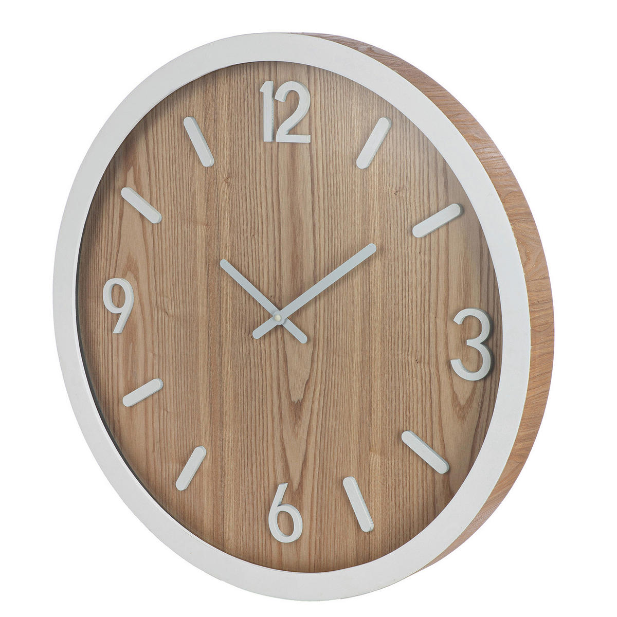 WANDUHR ARLINGTON Weiß, Hellbraun  - Hellbraun/Weiß, Basics, Holzwerkstoff/Metall (60/5cm)