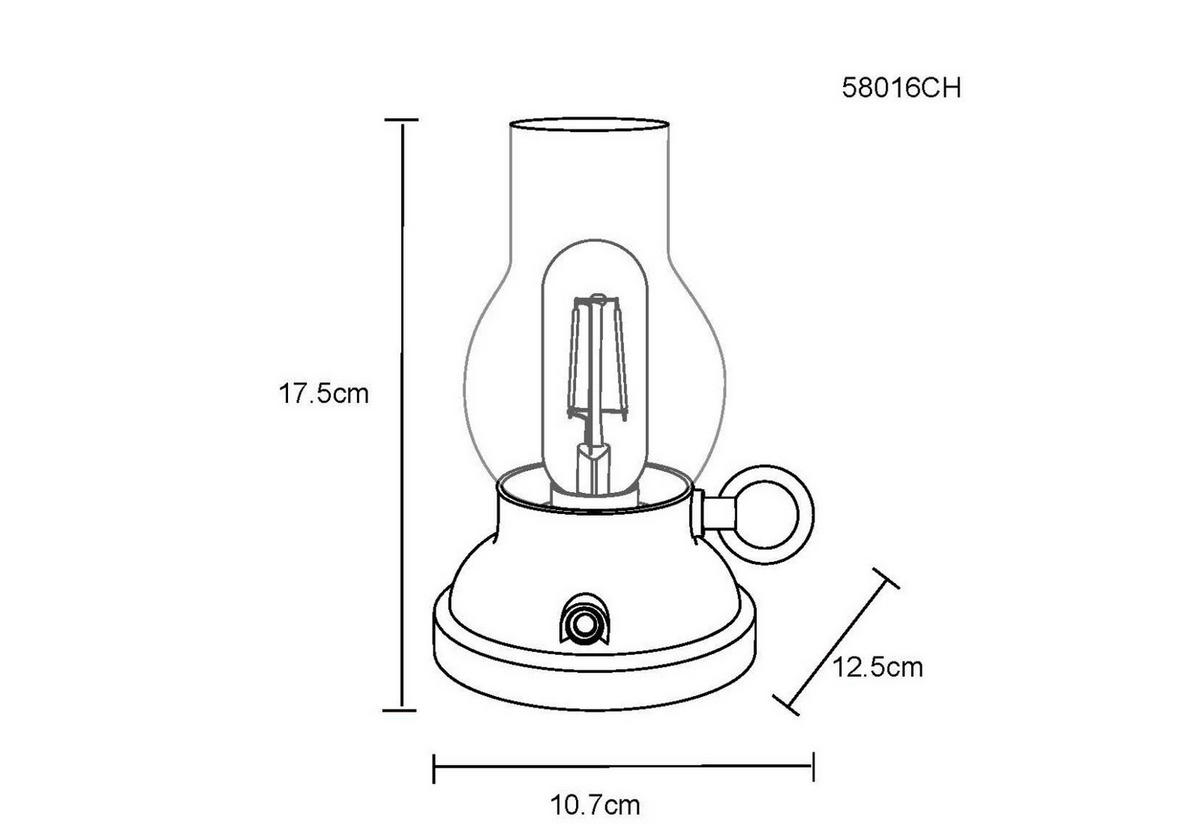 LED ASZTALI LÁMPA - Pezsgő/borostyánszínű, Basics, műanyag/Üveg (12.5/10.7/17.5cm)
