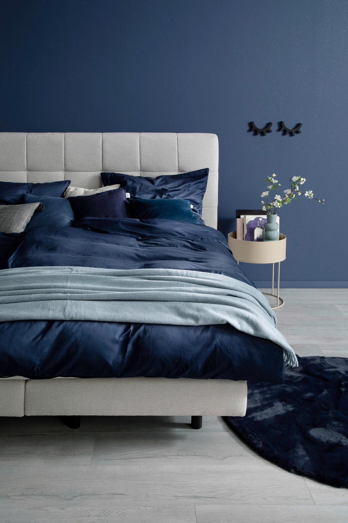 WENDEBETTWÄSCHE SW-PURE Satin 135/200 cm  - Dunkelblau, Basics, Textil (135/200cm) - Schöner Wohnen