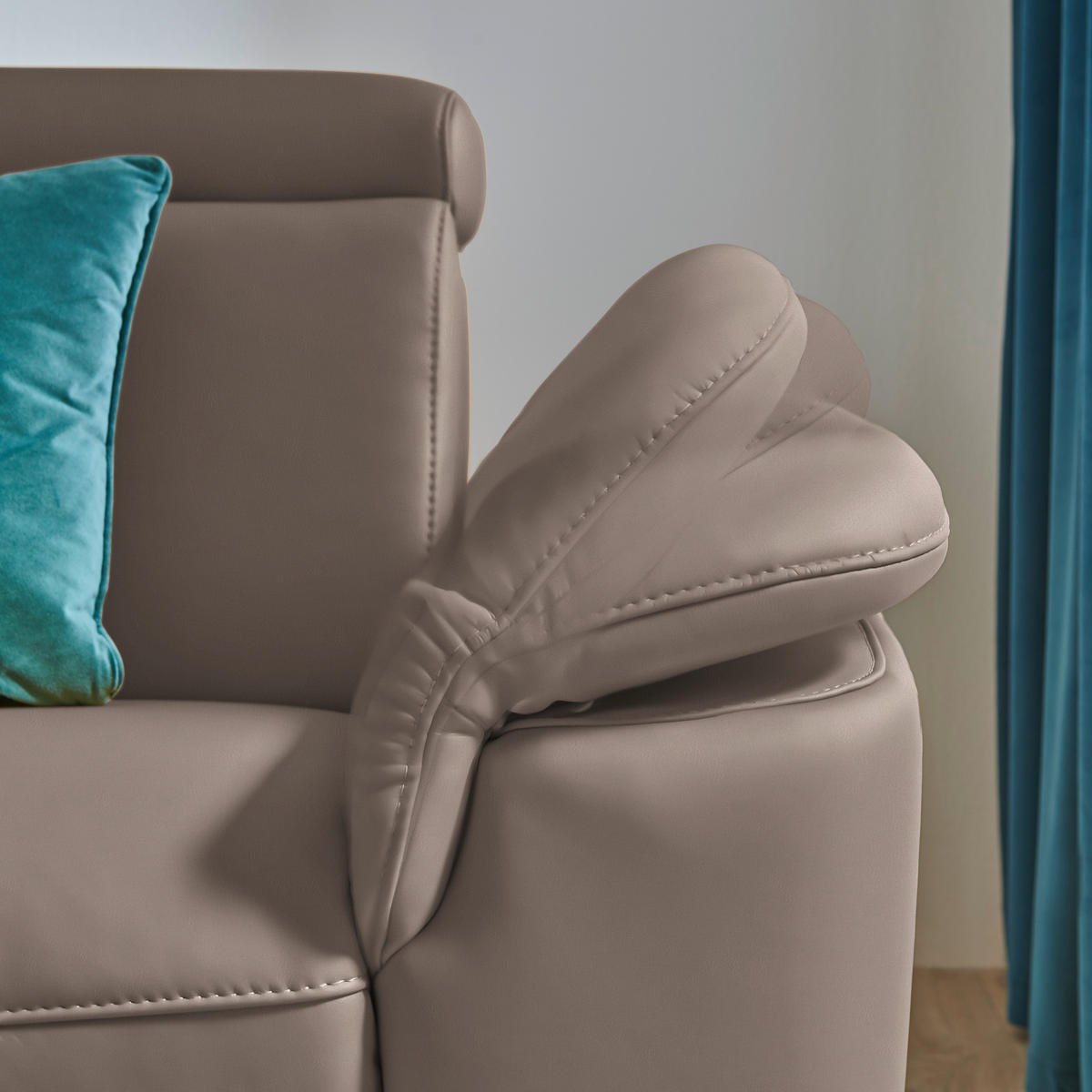ECKSOFA in Echtleder Fango  - Fango/Schwarz, Design, Leder/Metall (239/285cm) - Cantus
