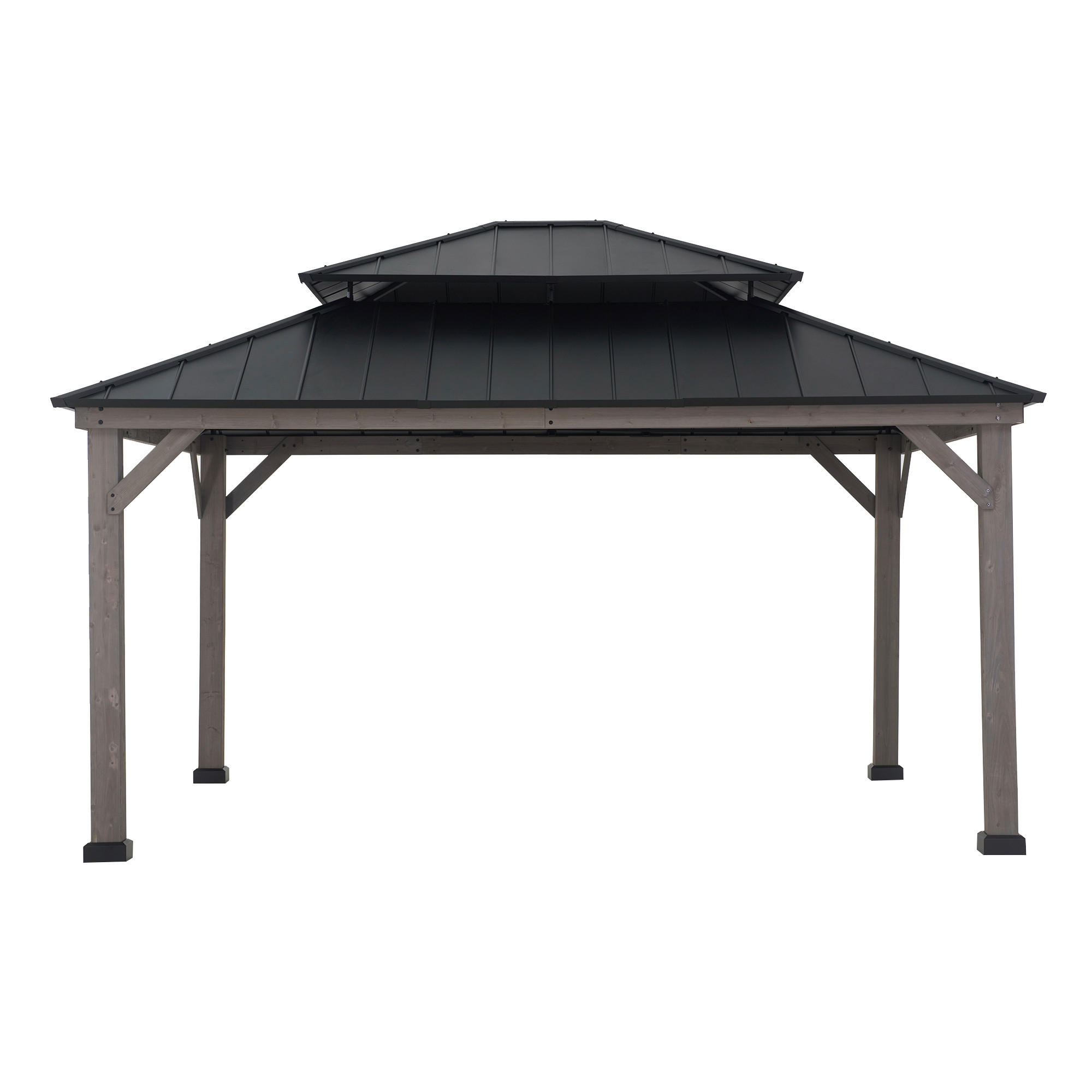 PAVILLON 450/320/390 cm   - Schwarz/Grau, Basics, Holz/Metall (450/320/390cm)
