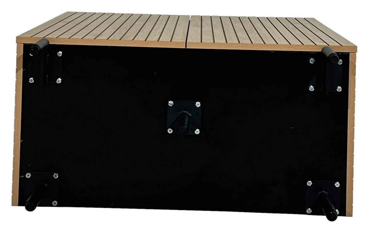 HIGHBOARD LINO  in 80/95/40 cm  - Eichefarben/Schwarz, Design, Holzwerkstoff/Metall (80/95/40cm) - Xora