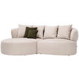 ECKSOFA in Chenille Beige  - Dunkelgrün/Beige, MODERN, Kunststoff/Textil (166/235cm) - Hom`in