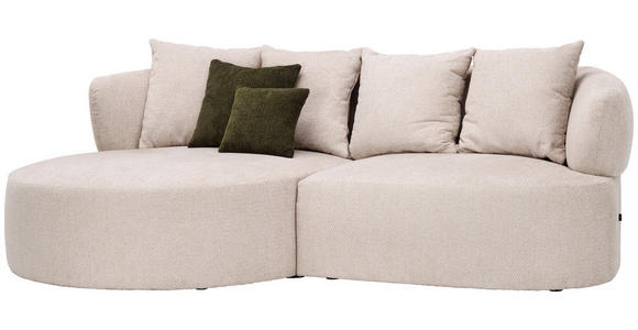 ECKSOFA in Chenille Beige  - Dunkelgrün/Beige, MODERN, Kunststoff/Textil (166/235cm) - Hom`in