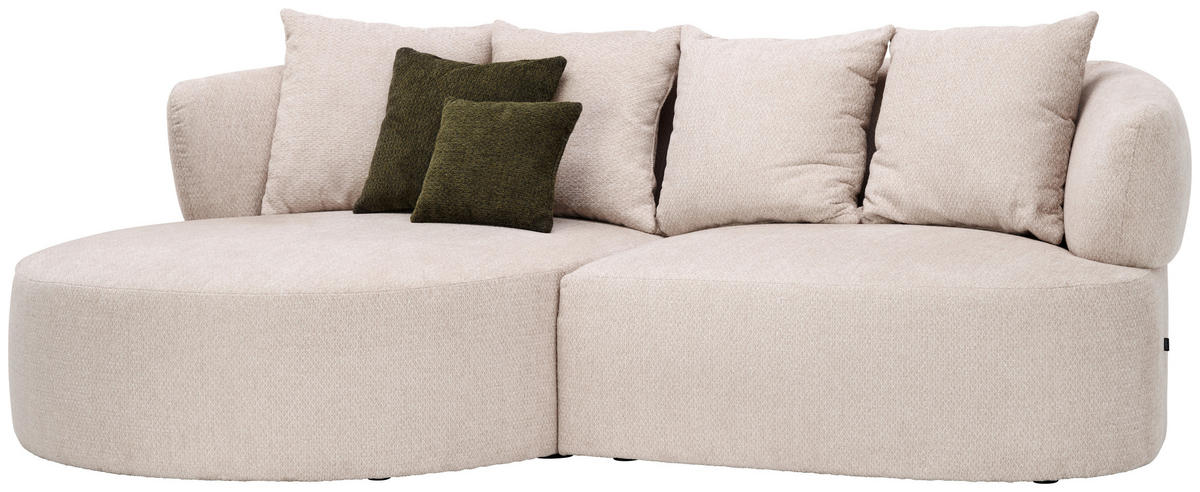 ECKSOFA Beige Chenille  - Dunkelgrün/Beige, MODERN, Kunststoff/Textil (166/235cm) - Hom`in