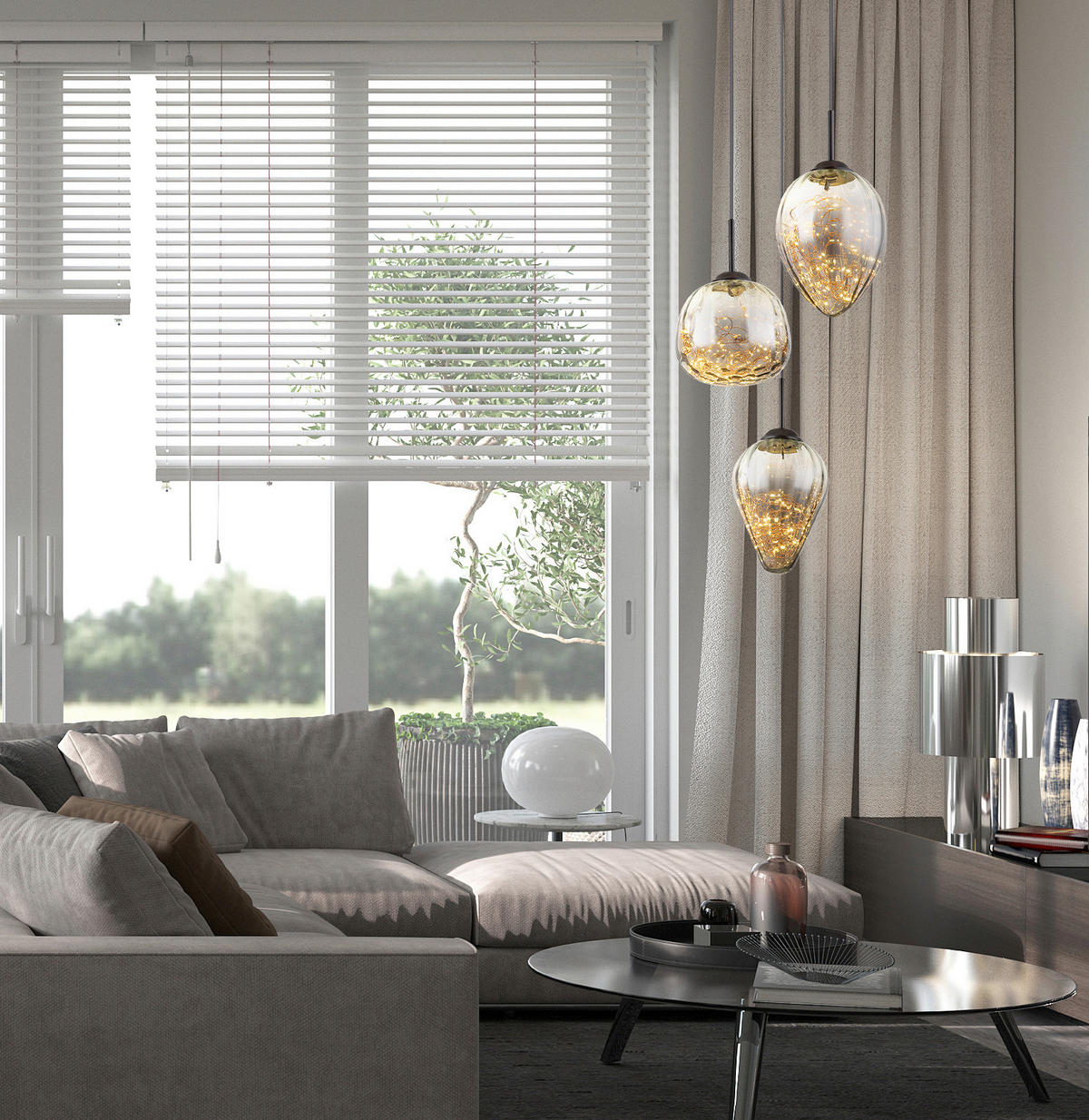 HÄNGELEUCHTE 39/120 cm   - Schwarz, Design, Glas/Metall (39/120cm) - Collet's Monde