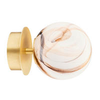 WANDLEUCHTE Fabio 12/12/16 cm  - Messingfarben/Alabasterfarben, Basics, Glas/Metall (12/12/16cm)