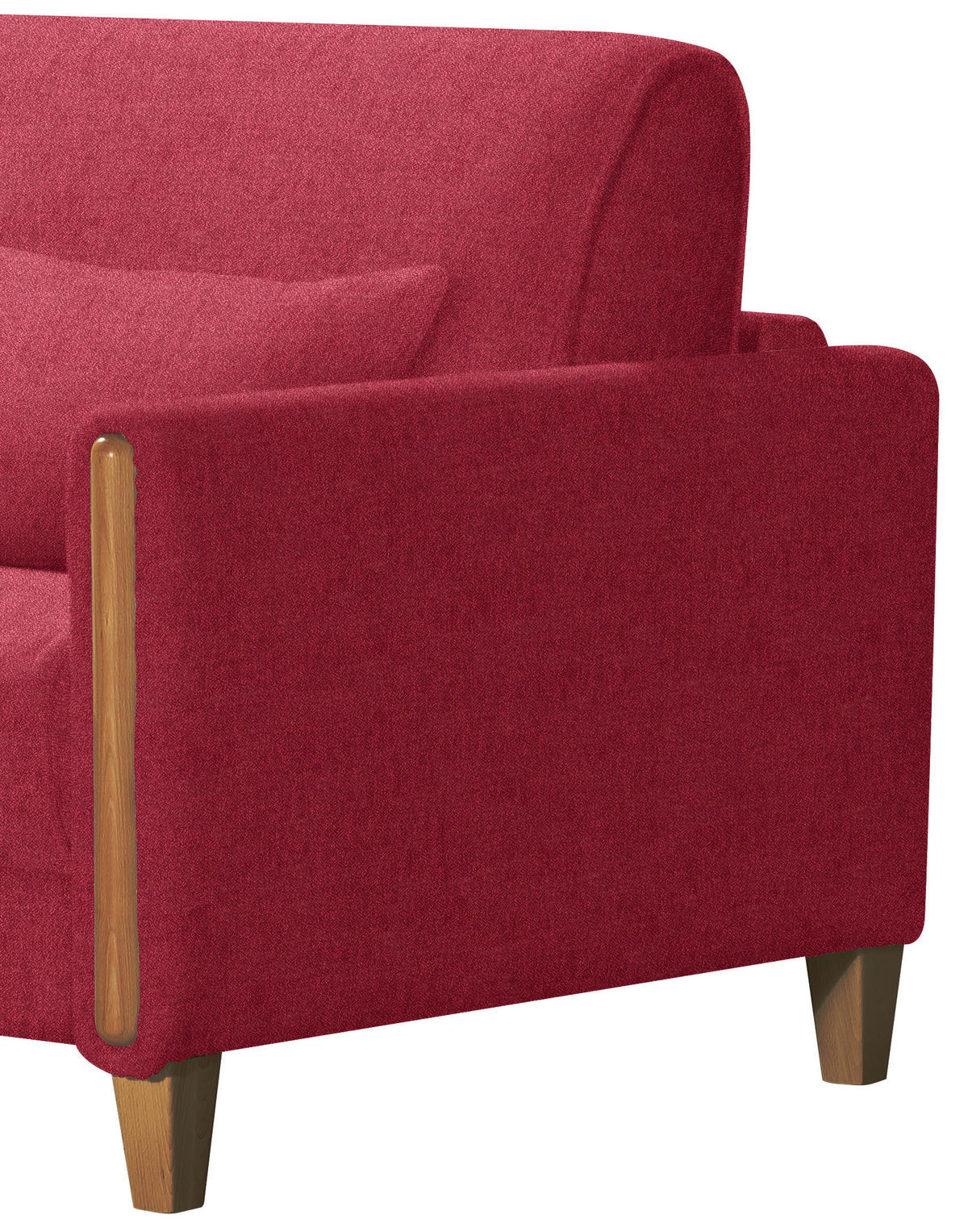 SCHLAFSOFA in Holz, Textil Rot, Buchefarben  - Buchefarben/Rot, Design, Holz/Textil (174/88/104cm) - Niels Andersson