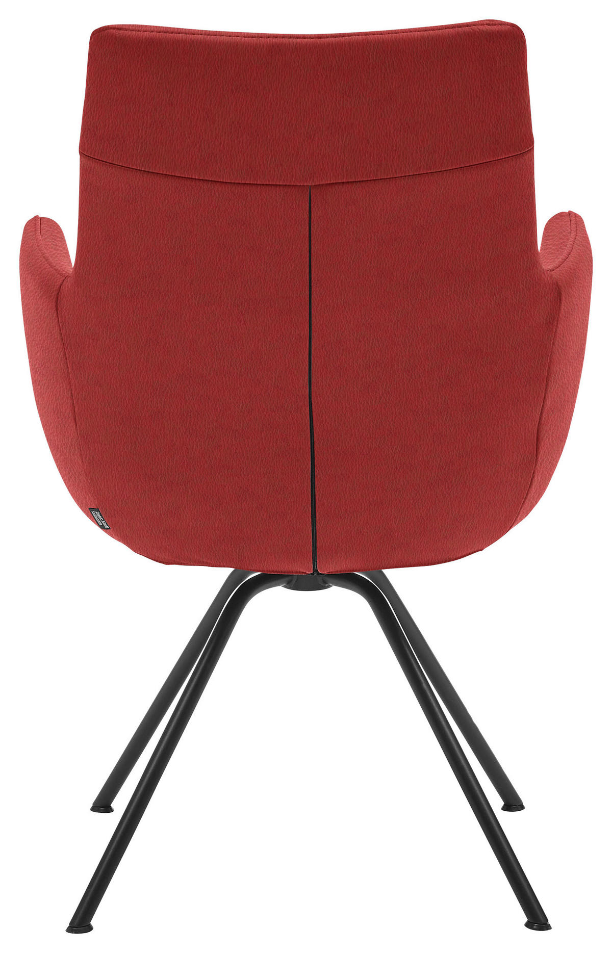 ARMLEHNSTUHL  in Stahl Echtleder  - Weinrot/Schwarz, Design, Leder/Metall (60/90/61cm) - Dieter Knoll