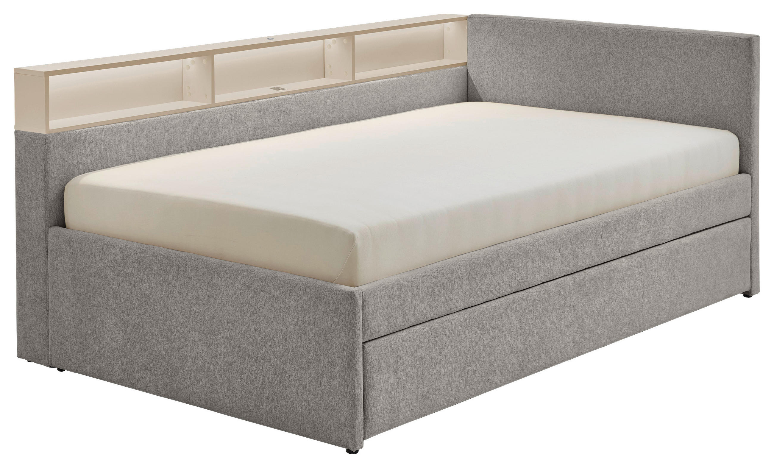 STAURAUMBETT 120/200 cm  in Grau, Sandfarben  - Sandfarben/Grau, MODERN, Holz/Holzwerkstoff (120/200cm) - Stylife