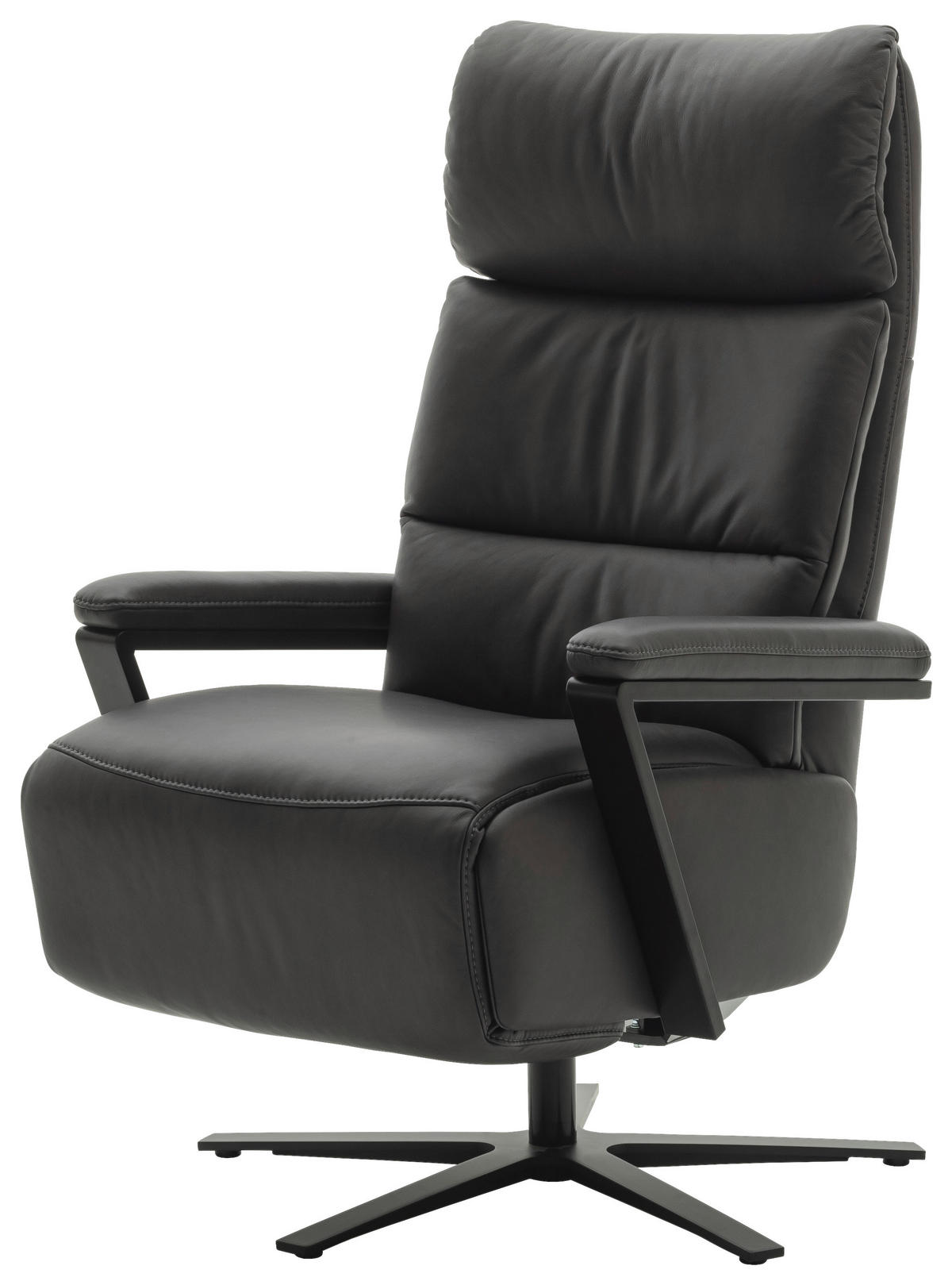 FERNSEHSESSEL  mit Relaxfunktion Echtleder Anthrazit  - Anthrazit/Schwarz, Design, Leder/Metall (74/111/85cm) - Schöner Wohnen
