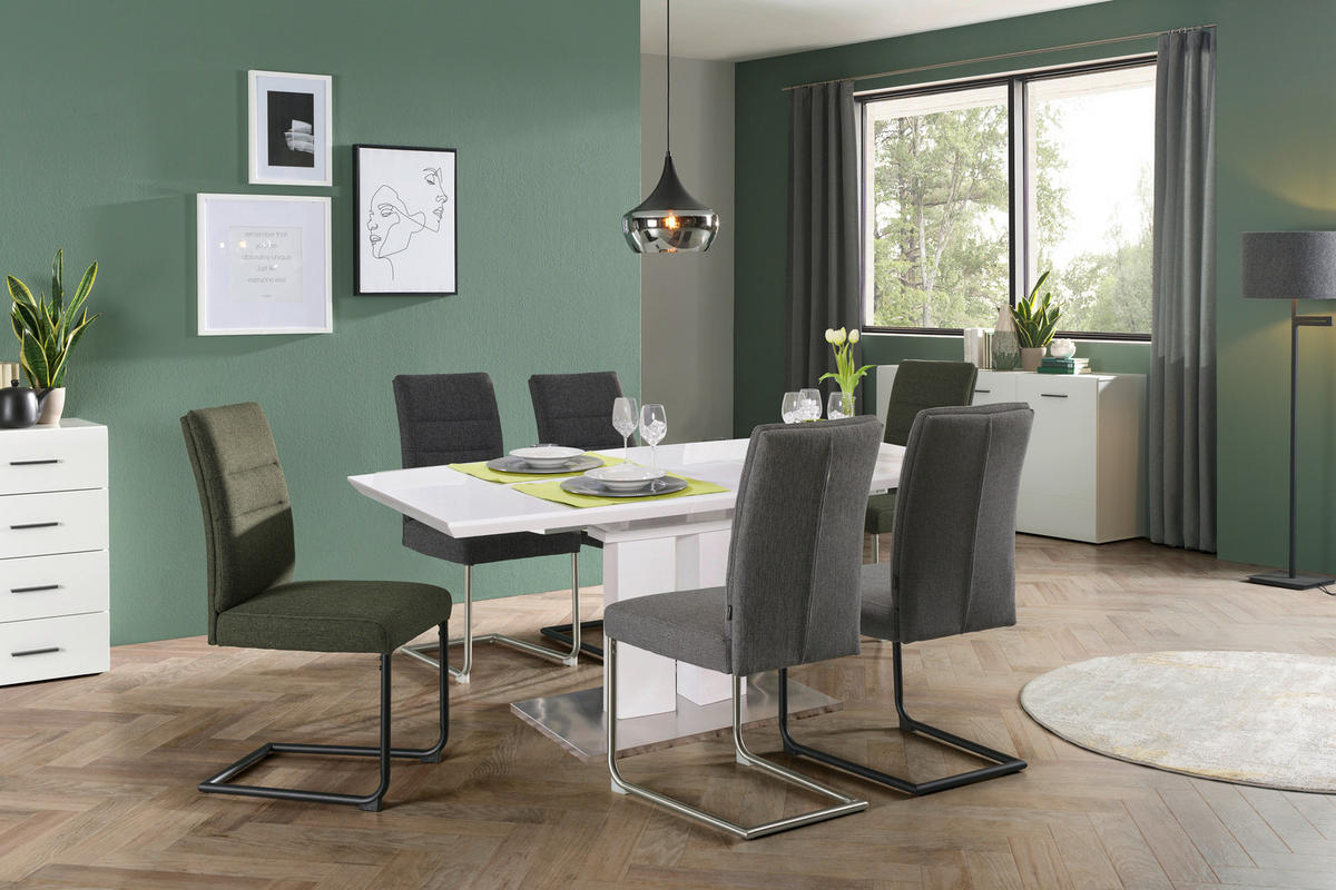 SCHWINGSTUHL  in Eisen Webstoff  - Dunkelgrau/Schwarz, Design, Textil/Metall (48/98/63cm) - Novel