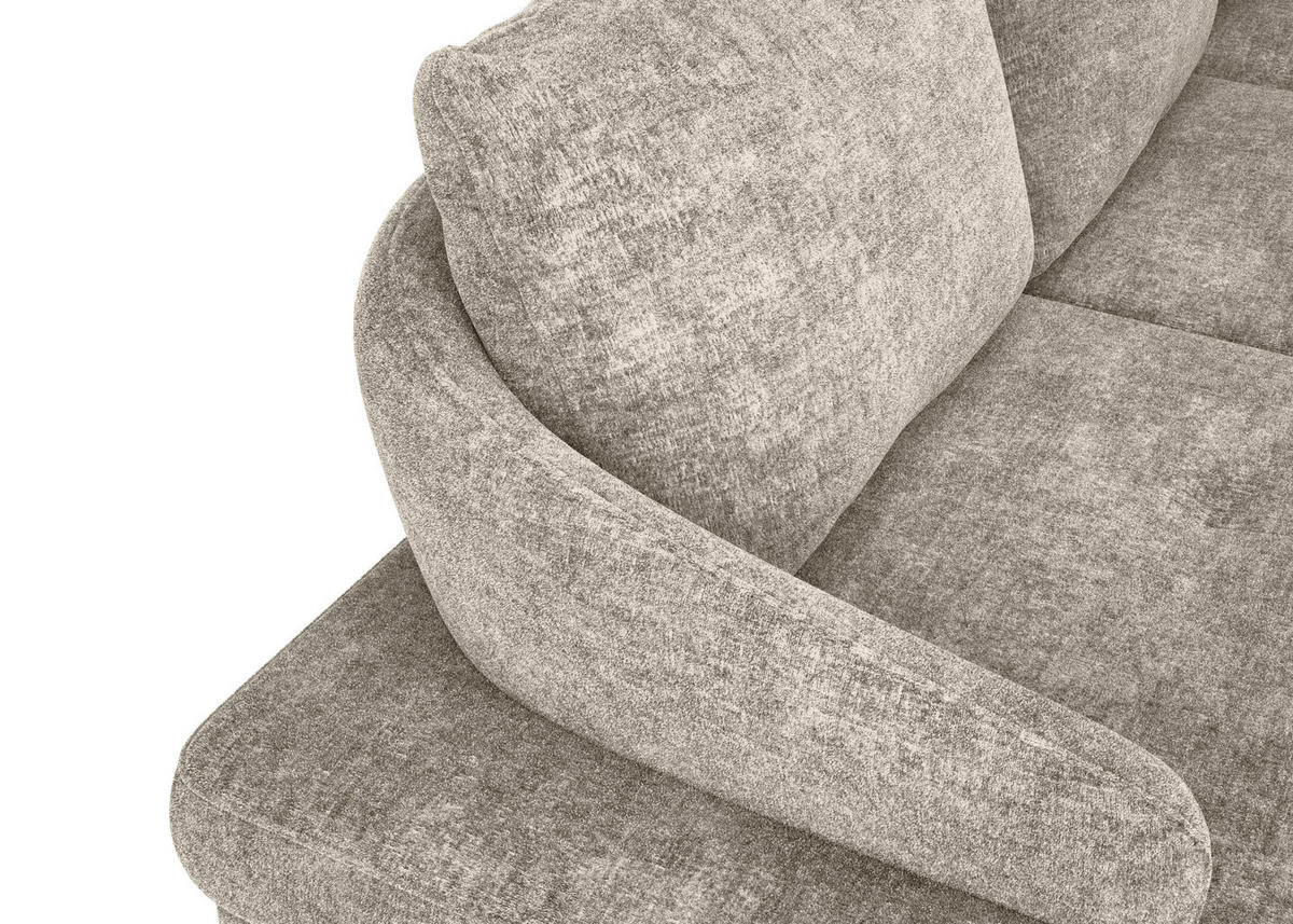 ECKSOFA in Webstoff Hellbraun  - Hellbraun/Schwarz, Konventionell, Textil/Metall (293/183cm) - Carryhome