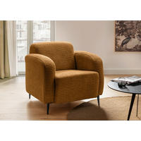 SESSEL in Bouclé Goldfarben  - Goldfarben/Schwarz, Modern, Textil/Metall (85/76/90cm) - Livetastic