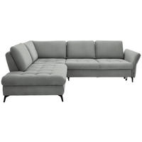 ECKSOFA in Flachgewebe Hellgrau  - Hellgrau/Schwarz, Natur, Textil/Metall (233/288cm) - Valnatura