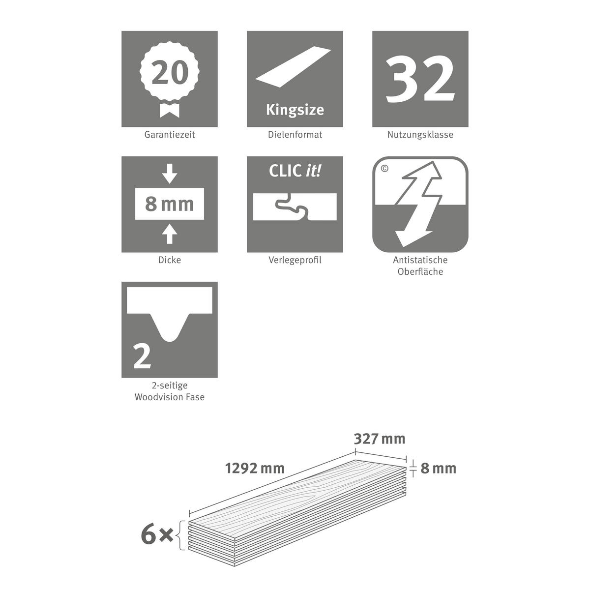 LAMINATBODEN Hamilton Eiche EGGER Nature Sense  per  m² - Eichefarben/Braun, KONVENTIONELL, Holzwerkstoff (129.2/32.7/0.8cm) - Egger Holzwerkstoffe