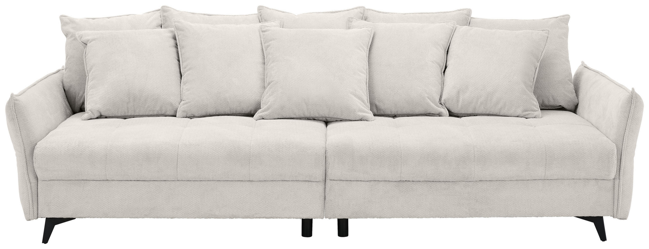 BIGSOFA Webstoff Weiß  - Schwarz/Weiß, KONVENTIONELL, Textil/Metall (282/94/127cm) - Ambia Home