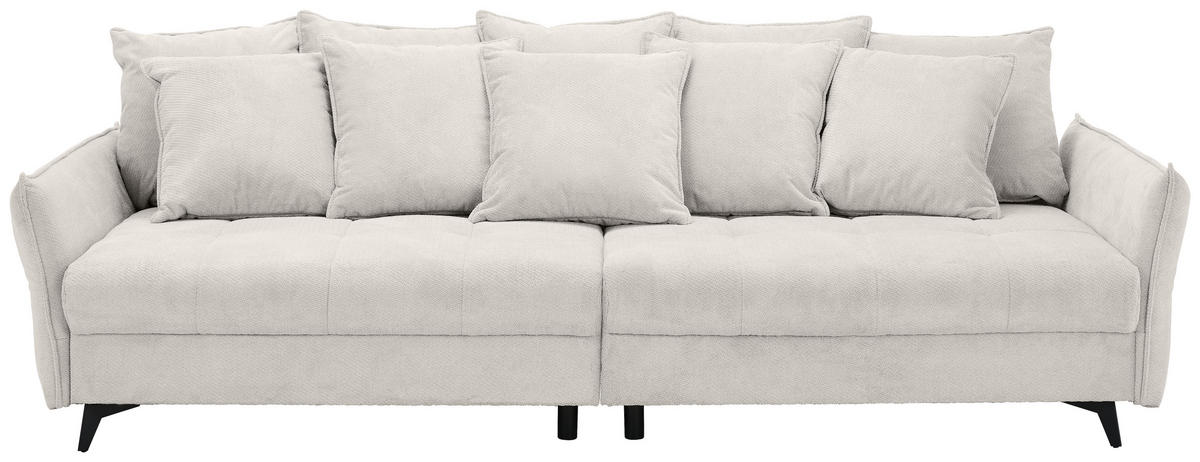 BIGSOFA Webstoff Weiß  - Schwarz/Weiß, KONVENTIONELL, Textil/Metall (282/94/127cm) - Ambia Home