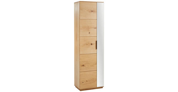 GARDEROBENSCHRANK 60/202/38 cm  - Eichefarben/Schwarz, Natur, Glas/Holz (60/202/38cm) - Linea Natura