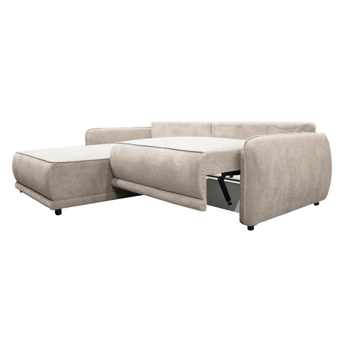 ECKSOFA  FRESH Beige Struktur  - Beige/Schwarz, Design, Kunststoff/Textil (195/264cm) - MID.YOU