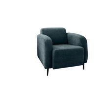 SESSEL in Velours Blau  - Blau/Schwarz, Modern, Textil/Metall (85/76/90cm) - Livetastic