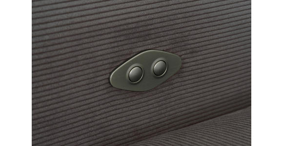 ECKSOFA Grau Feincord - Schwarz/Grau, Design, Textil/Metall (280/205cm) - Xora