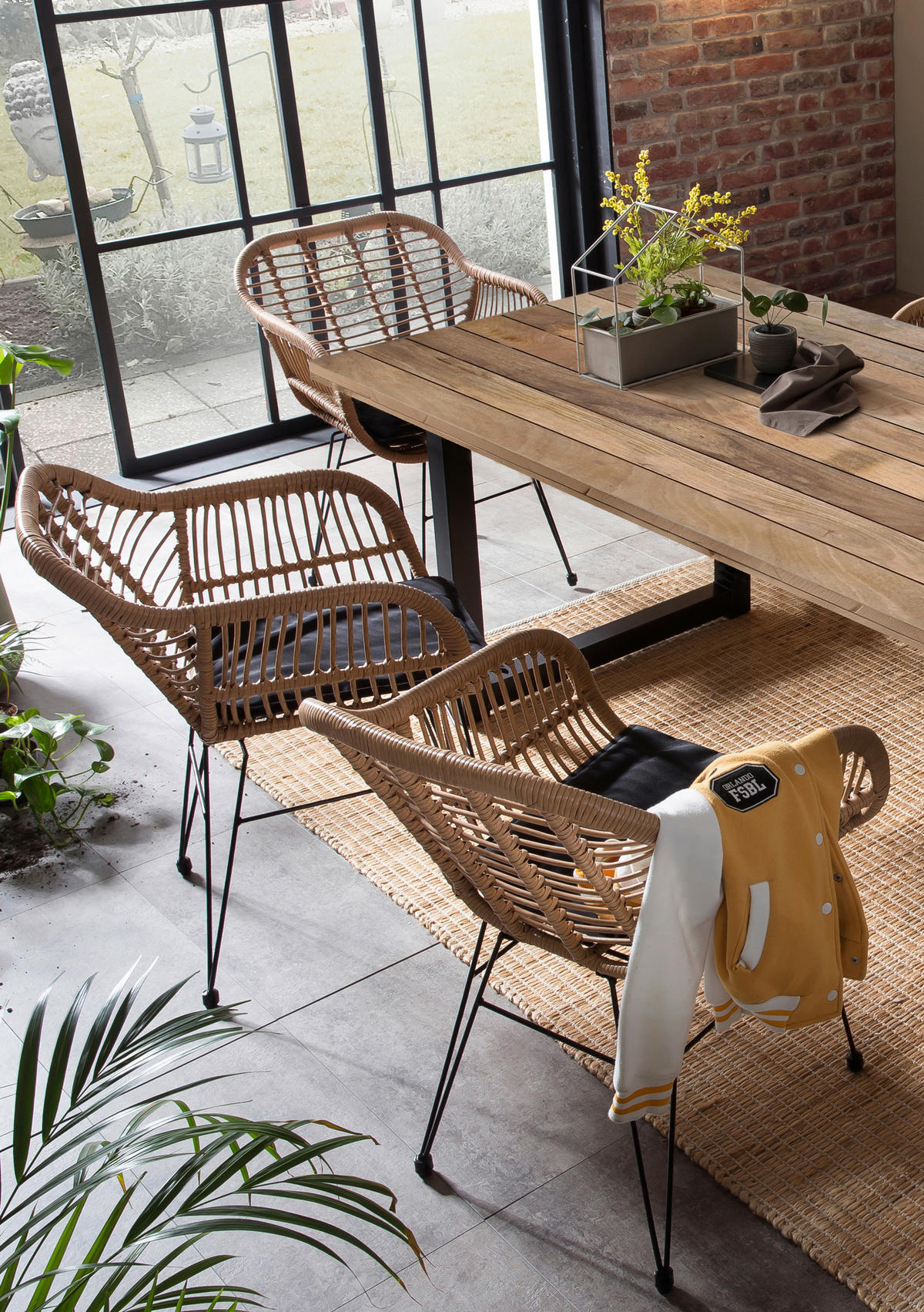 ESSTISCH Mangoholz rechteckig Naturfarben, Schwarz  - Schwarz/Naturfarben, Design, Holz/Metall (160/90/77cm) - Livetastic