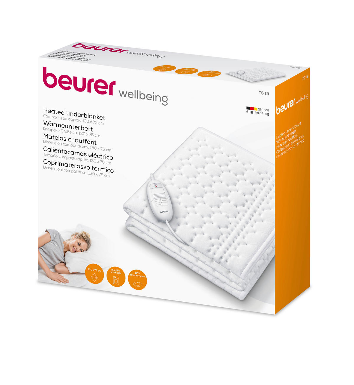 WÄRMEUNTERBETT - Weiss, Basics, Textil (37,8/33,7/9,5cm) - Beurer