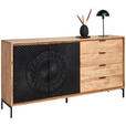 SIDEBOARD  in 175/90/40 cm  - Schwarz/Akaziefarben, Design, Holz/Metall (175/90/40cm) - Ambia Home