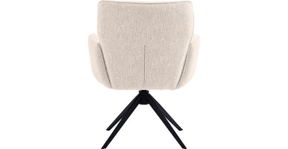 ARMLEHNSTUHL  , Stoffauswahl, Sitzfläche 360° drehbar, automatische Rückholfunktion  , Leinenoptik  ,  - Beige/Schwarz, Design, Textil/Metall (67/86/68cm) - Novel